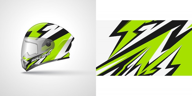 Vector racing helmet wrap illustration