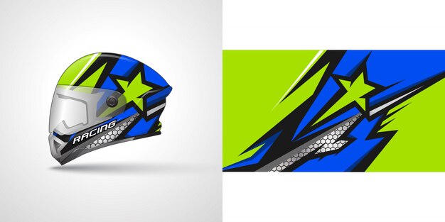 Racing helmet wrap illustration