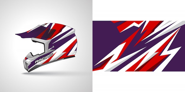 Racing helmet wrap illustration