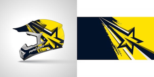 Racing helmet wrap illustration