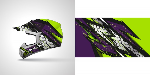 Racing helmet wrap illustration