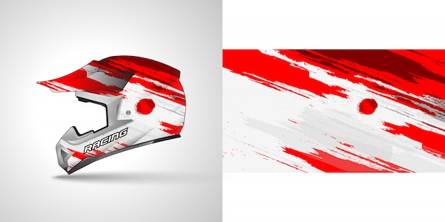 Racing helmet wrap illustration