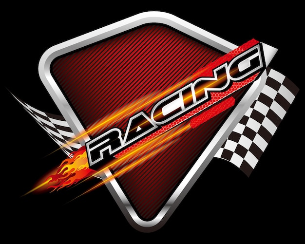 Racing met geruite vlaggen Concept Design Vector