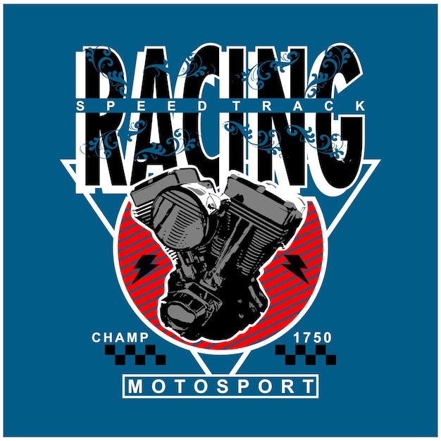 Racing moto sport typography design art