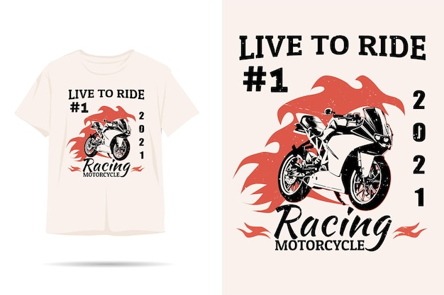 Racing motorfiets silhouet tshirt ontwerp