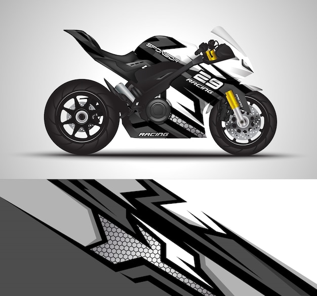 Racing motorfiets wrap sticker illustratie