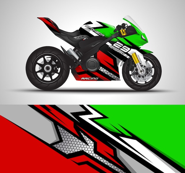 Racing motorfiets wrap sticker illustratie