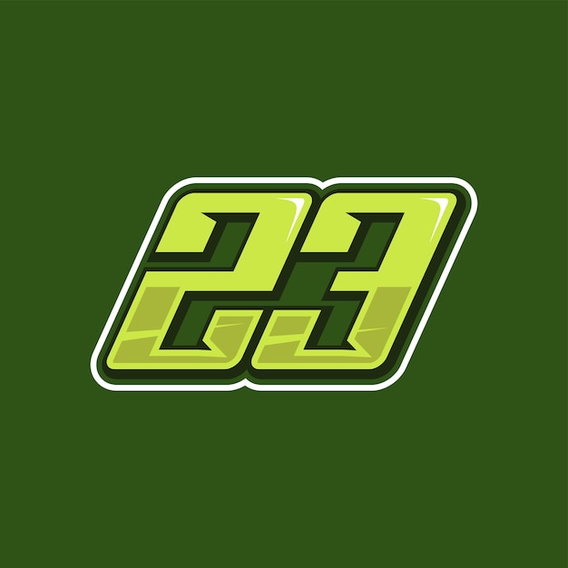 Racing number 23 logo design vector