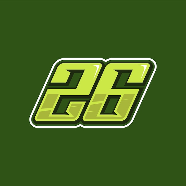 Racing number 26 logo design vector