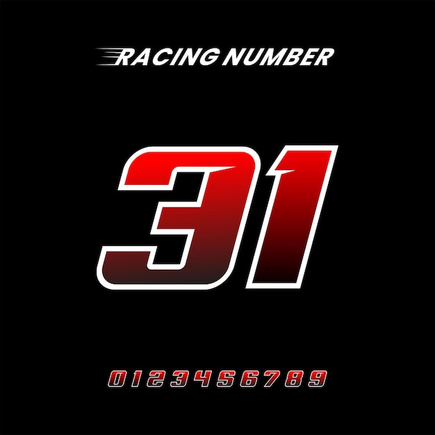 Racing Number 31 Design Vector Template