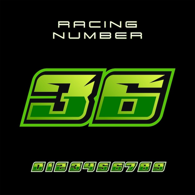 Racing Number 36 Vector Design Template