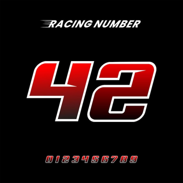 Racing Number 42 Design Vector Template