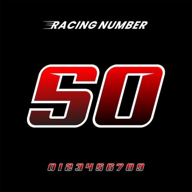 Racing Number 50 Design Vector Template