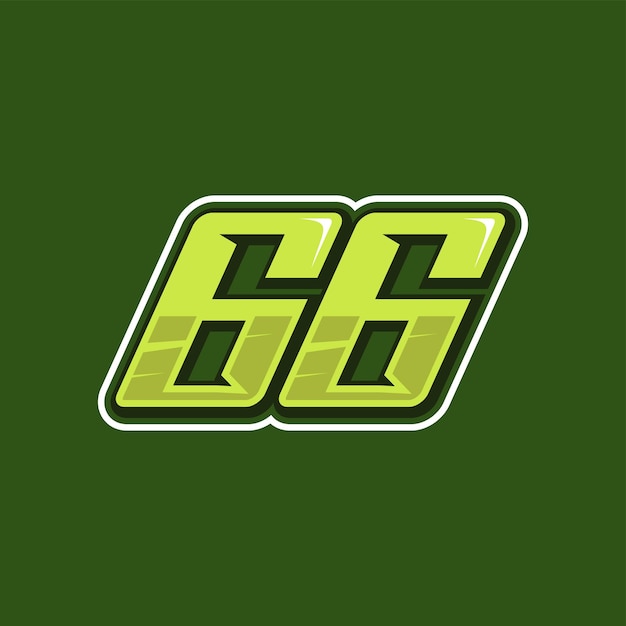 Racing number 66 logo design vector