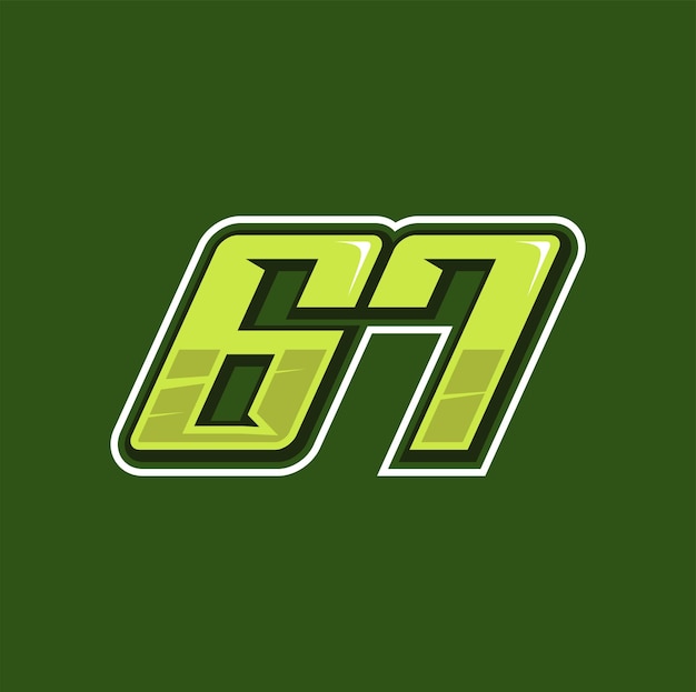 Racing number 67 logo design vector