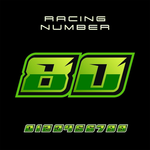 Racing Number 80 Vector Design Template