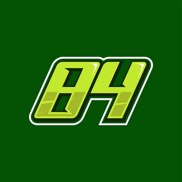 Vector racing number 84 logo design vector