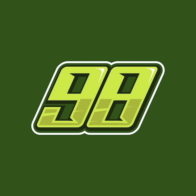 レース番号 98 ロゴ デザインのベクトル