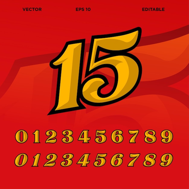 Vector racing number effect design template vector