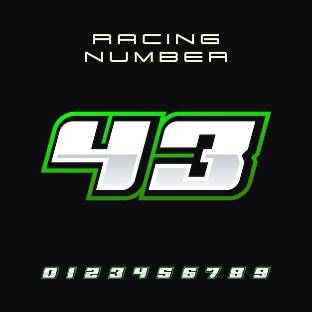 Racing Number Vector Design Template 43