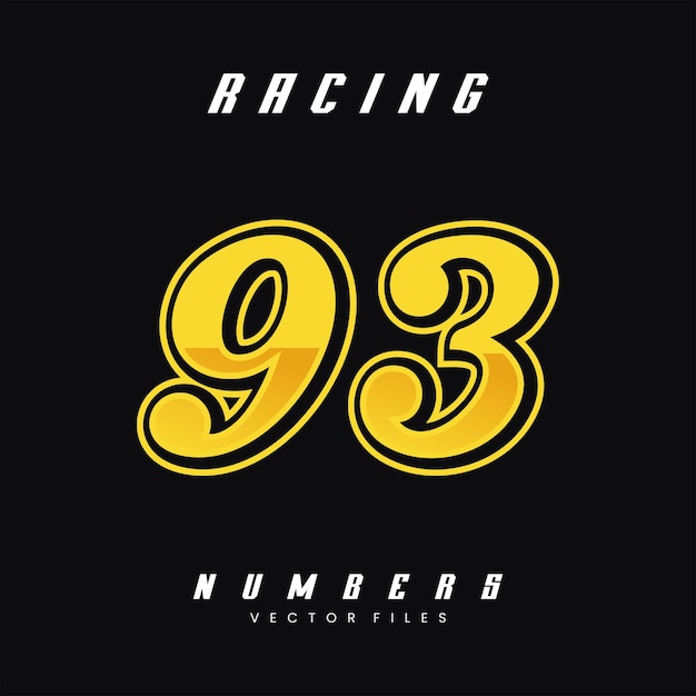 Racing Number Vector Design Template