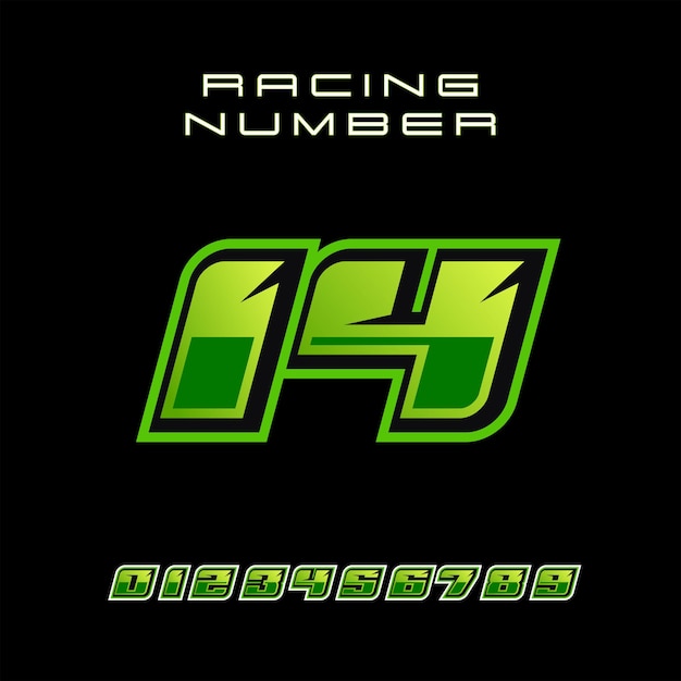 Racing nummer 14 Vector ontwerpsjabloon