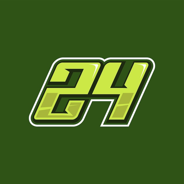 Racing nummer 24 logo ontwerp vector