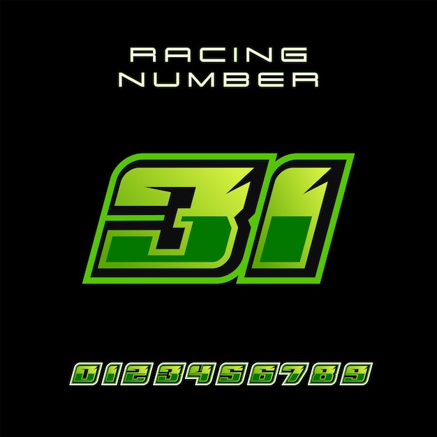 Racing nummer 31 vector ontwerpsjabloon