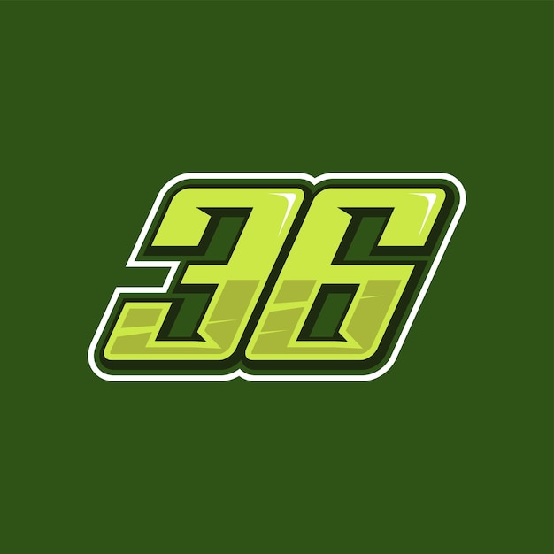 Racing nummer 36 logo ontwerp vector