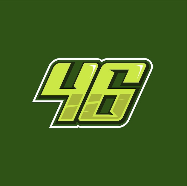 Racing nummer 46 logo ontwerp vector