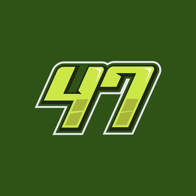 Racing nummer 47 logo ontwerp vector