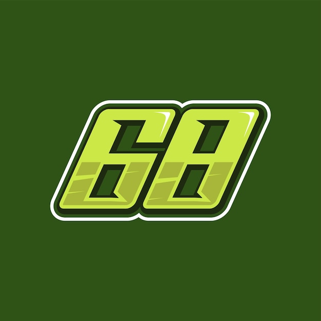 Racing nummer 68 logo ontwerp vector