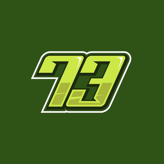 Racing nummer 73 logo ontwerp vector