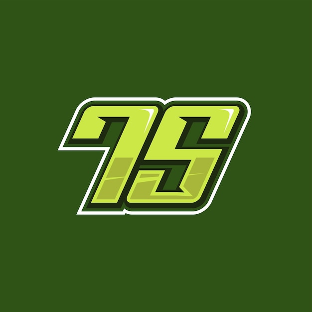 Racing nummer 75 logo ontwerp vector