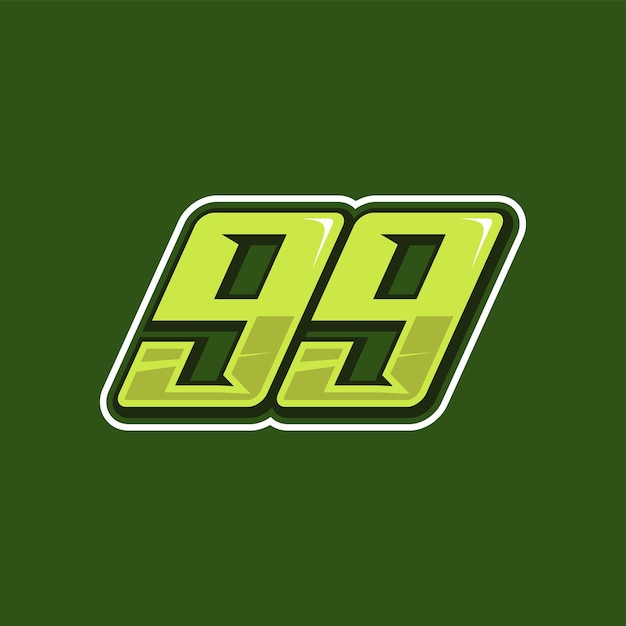 Racing nummer 99 logo ontwerp vector