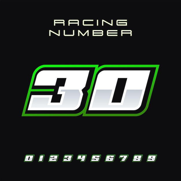 Racing nummer vector ontwerpsjabloon 30