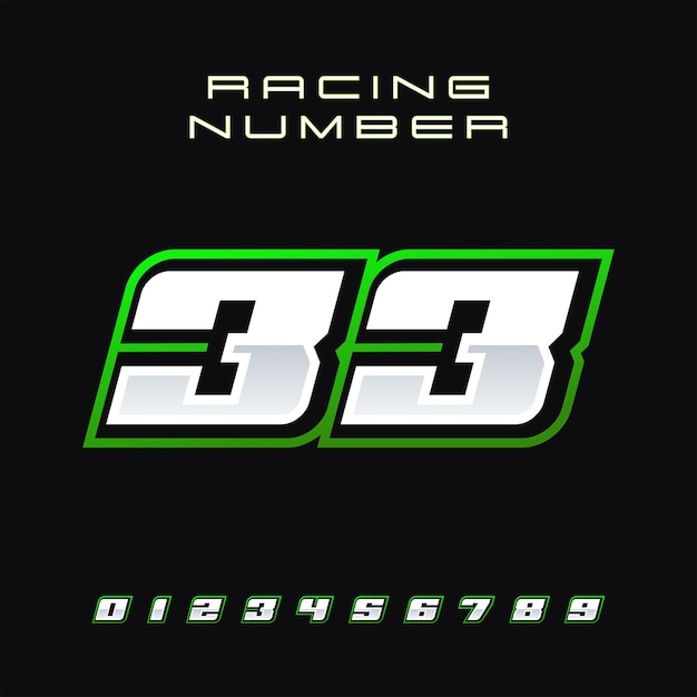 Racing nummer vector ontwerpsjabloon 33