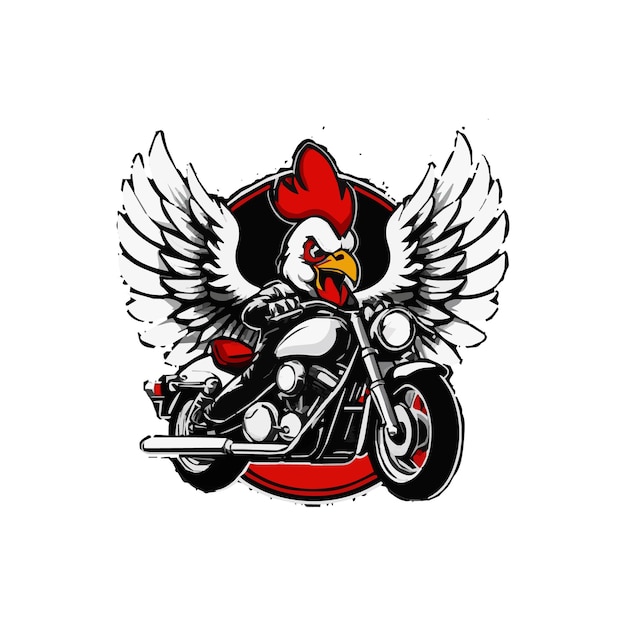 racing rooster mascot design