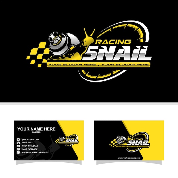 Racing snail with business card