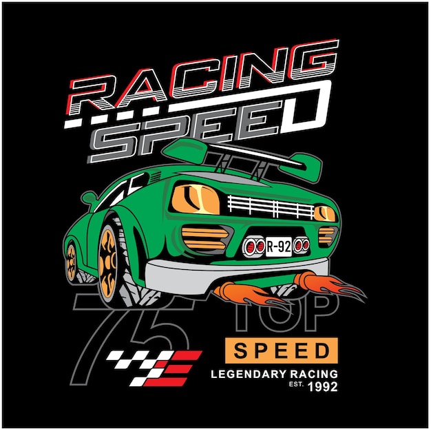 Vector racing speed apparel tshirt design