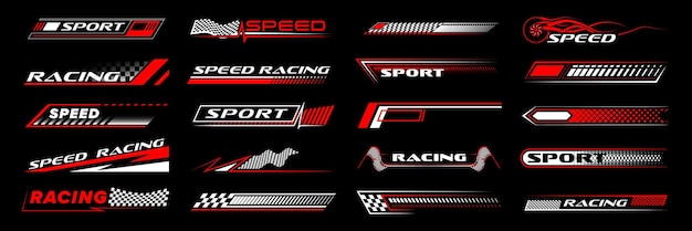 Racing sport car stickers and race line decals