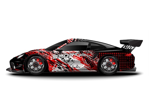 Vector racing sport car. wrap decal sticker and vehicle livery.