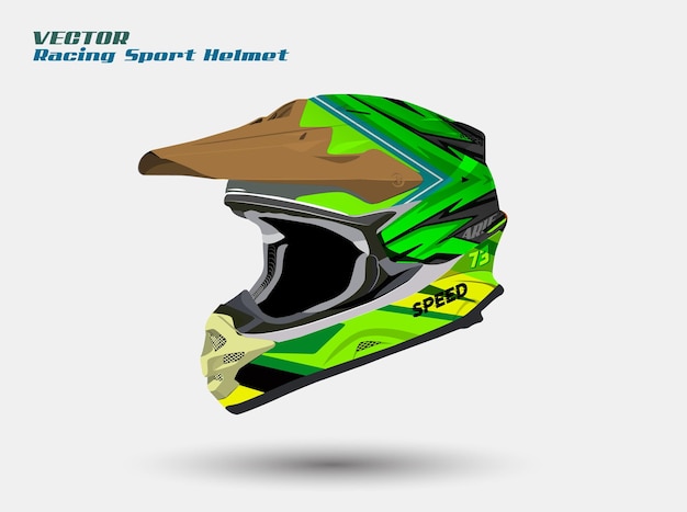 Racing sport helmet wrap decal and vinyl sticker design for sport car and motorcycle.