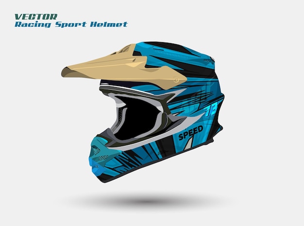 Vector racing sport helmet wrap decal and vinyl sticker design for sport car and motorcycle.