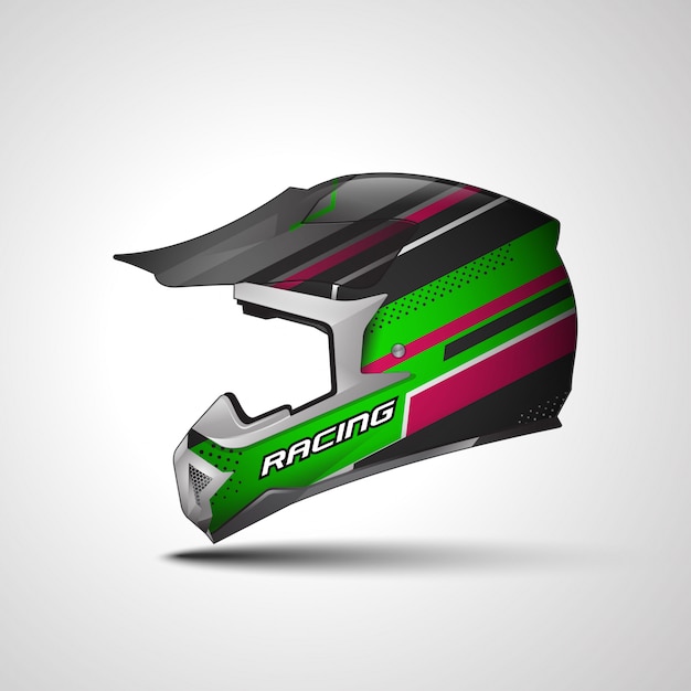 Racing Sport helmet wrap decal and vinyl sticker design.