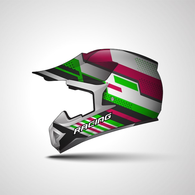 Racing Sport helmet wrap decal and vinyl sticker design.