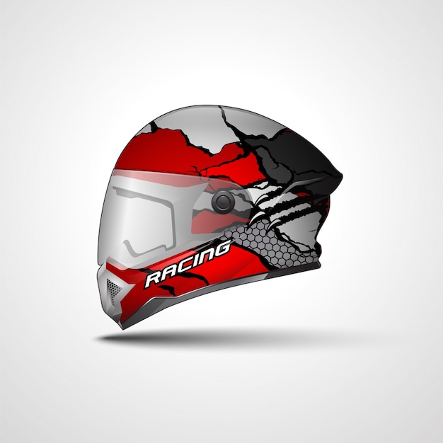 Vector racing sport helmet wrap decal and vinyl sticker design.