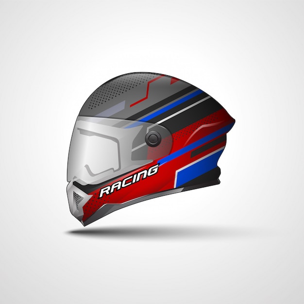 Racing sport helmet wrap decal and vinyl sticker design.