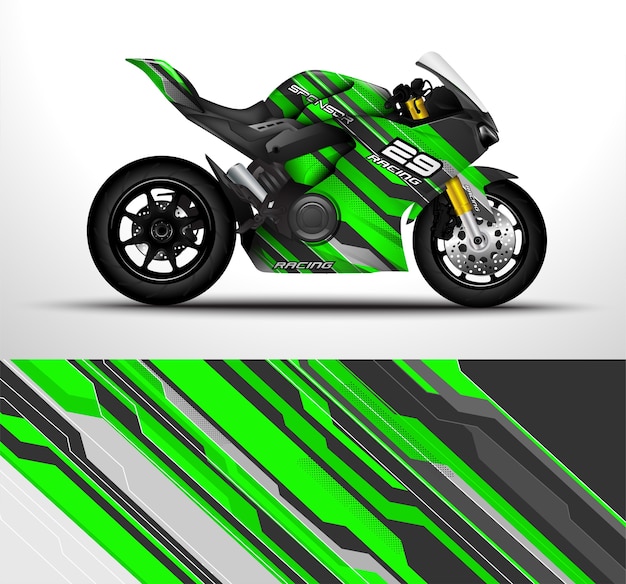 Racing sport motorcycle wrap design