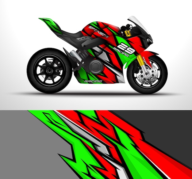 Racing sport motorcycle wrap design